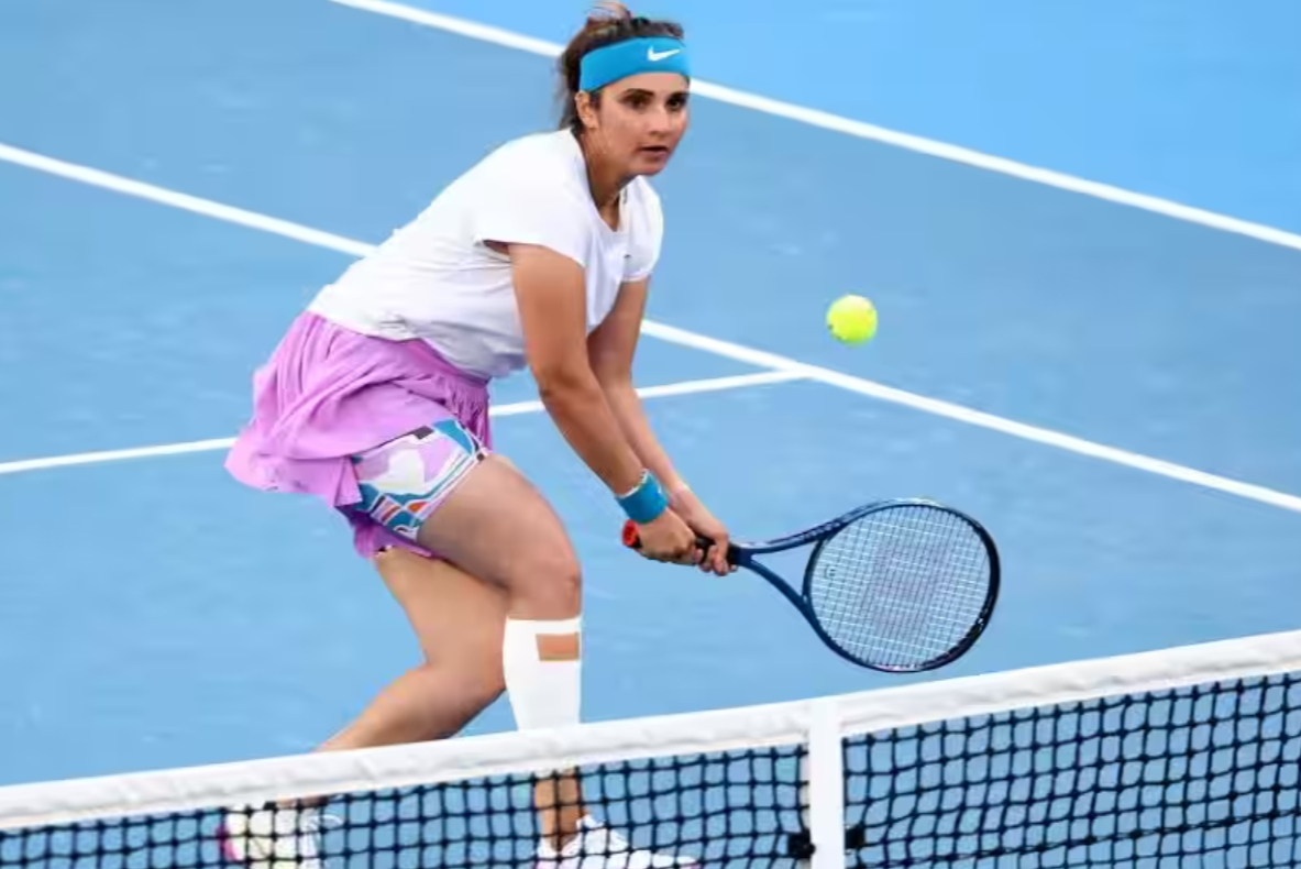 Tennis player serving during a high-stakes Grand Slam match)